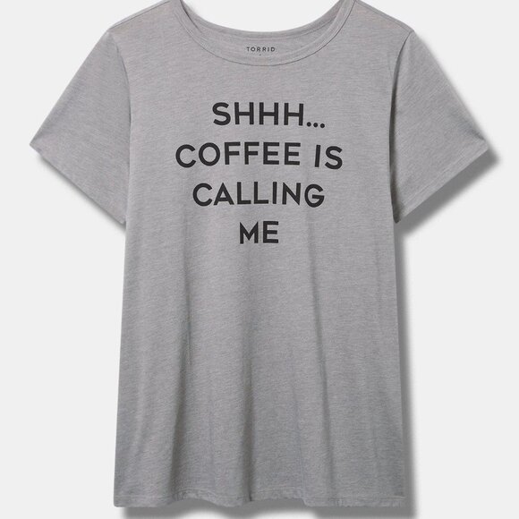 torrid Tops - Torrid Coffee Calling Signature Jersey Crew Everyday Grey T-Shirt sz 3x NWT